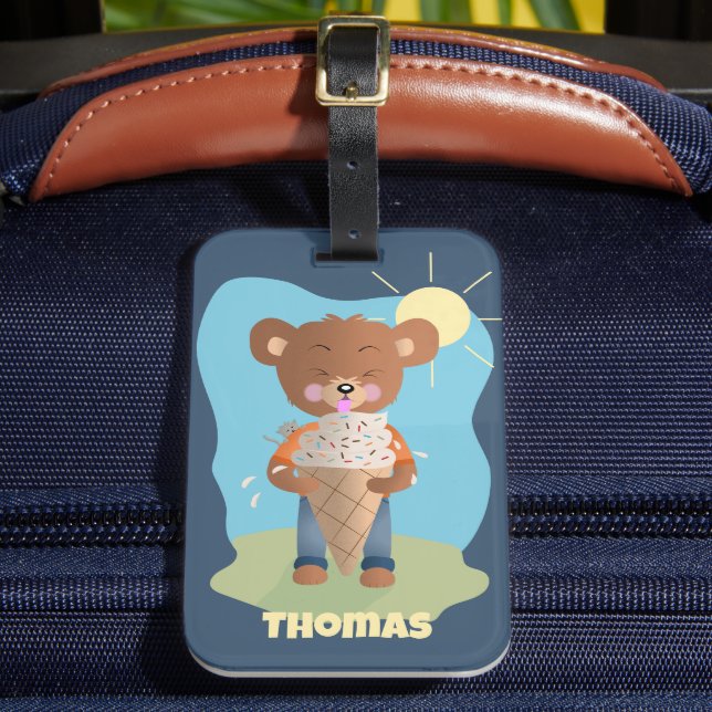Funny Brain Freeze Kid Personlig Luggage Tag Bagagebricka (Framsida Insitu 2)