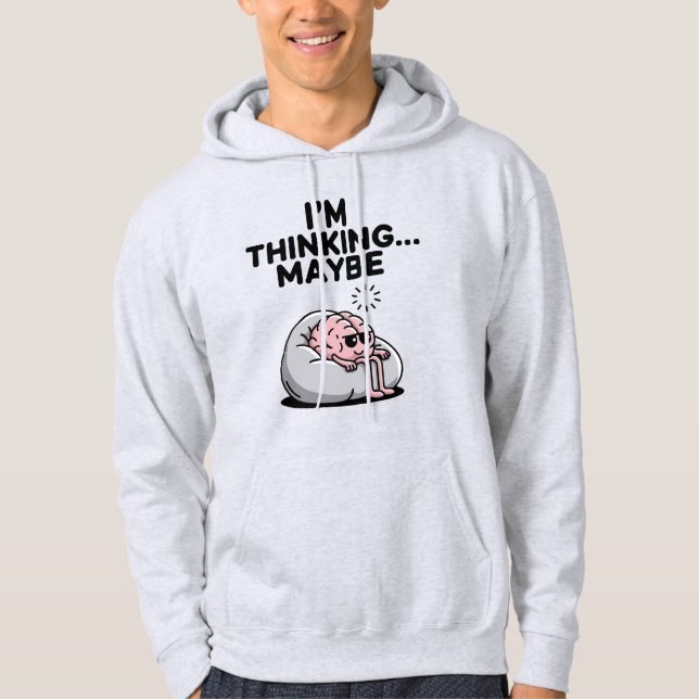 Funny Brain "Jag tänker kanske" Hoodie (Framsida)