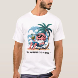 Funny Brain On Vacation-Beach Humor T Shirt