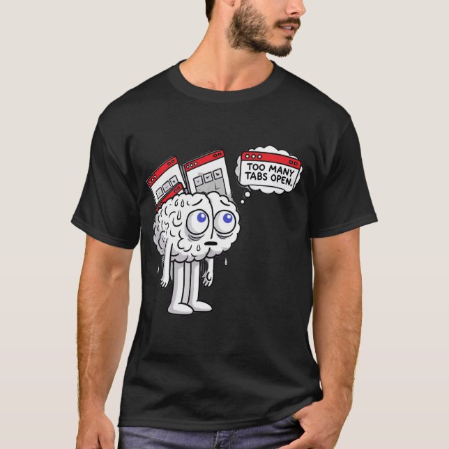 Funny Brain Overload T-Shirt (Framsida)