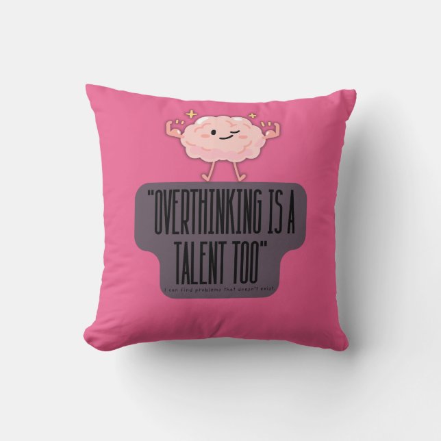   Funny Brain Power Apparel for  Introverts Kudde (Framsida)