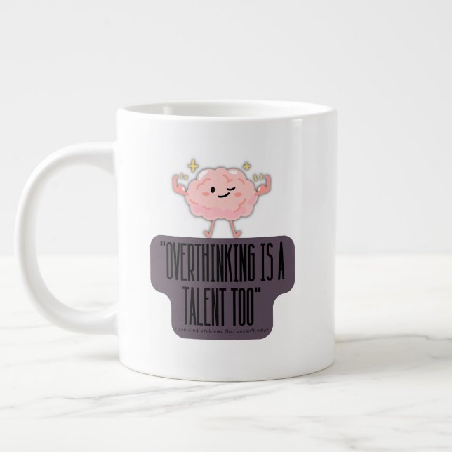  Funny Brain Power Apparel for Overthinkers  Jumbo Mugg (Vänster)