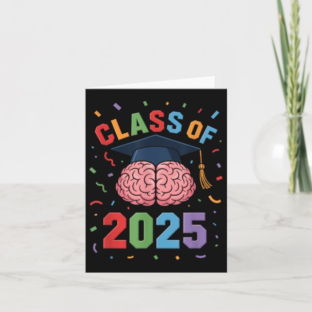 Funny Brain Studenten Cl på 2025 Grad Kort (Framsida)