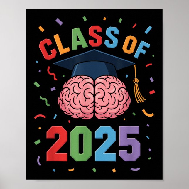 Funny Brain Studenten Cl på 2025 Grad Poster (Framsidan)