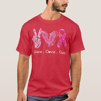 Funny Breast Cancer Awareness Costume Pink Peace L T Shirt