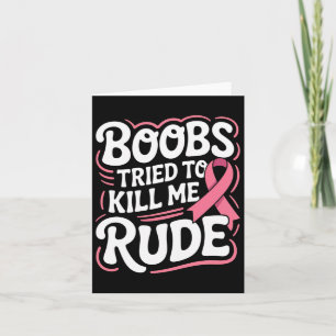 Funny Breast Cancer Fighter Survivor Rosa Ribbon M Kort