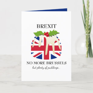 Funny BREXIT Bryssel Julpudding Helgkort