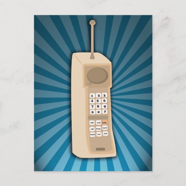 Funny Brick Cell Mobil Vykort (Framsida)