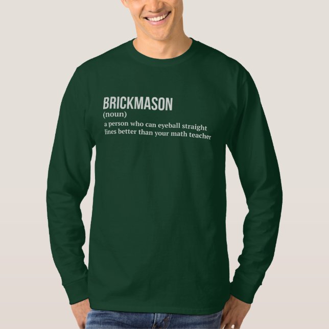 Funny Brickmason-definition T Shirt (Framsida)