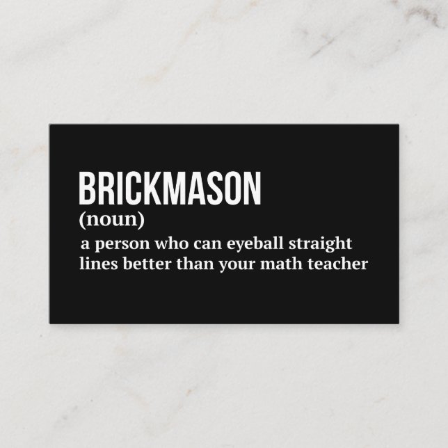 Funny Brickmason-definition Visitkort (Framsida)