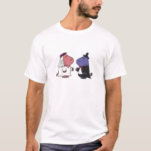 Funny Bride and Groom Bröllop Tecknad T Shirt