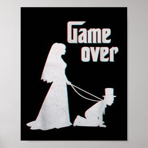 Funny Bride Groom Bröllop Bachelor Bachelorette Ga Poster