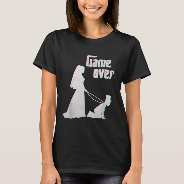 Funny Bride Groom Bröllop Bachelor Bachelorette Ga T Shirt (Framsida)