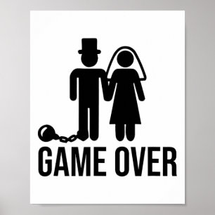 Funny Bride Groom Bröllop Bachelor Bachelorette Pa Poster