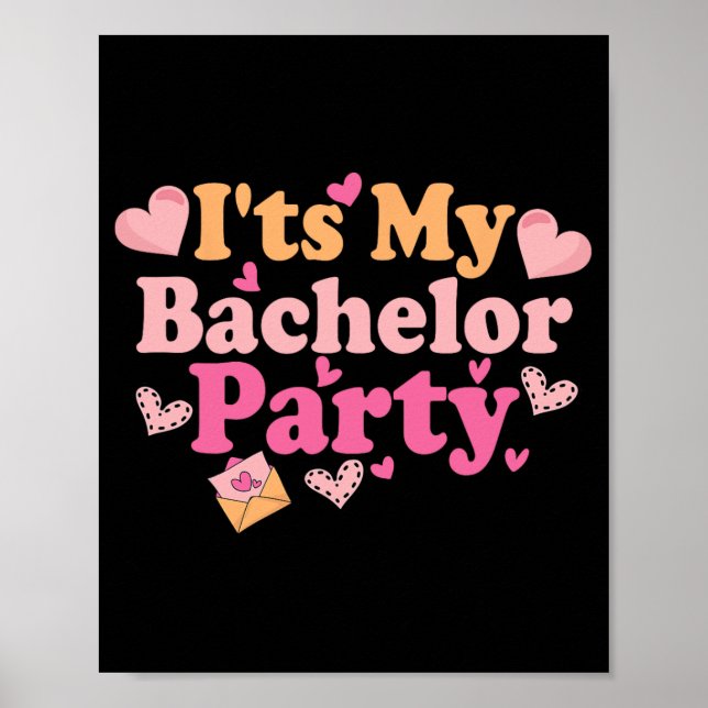 Funny Bride Groom Bröllop Bachelor Bachelorette Pa Poster (Framsidan)