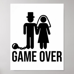 Funny Bride Groom Bröllop Bachelor Bachelorette Pa Poster