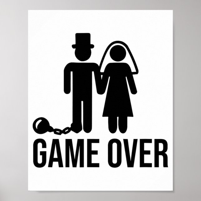 Funny Bride Groom Bröllop Bachelor Bachelorette Pa Poster (Framsidan)