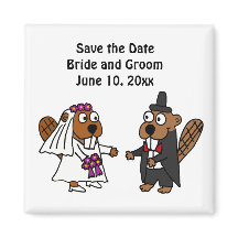 Funny Bride och Groom Beaver Bröllop Design