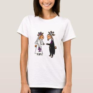 Funny Bride och Groom Goat Bröllop T Shirt