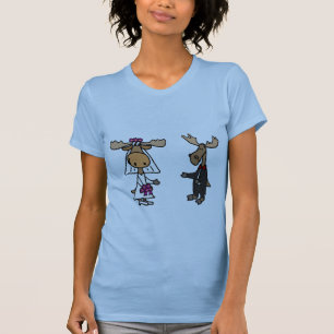 Funny Bride och Groom Moose Bröllop Tee