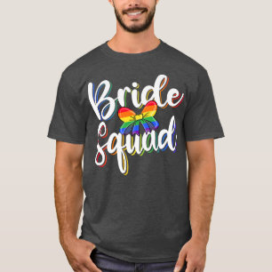 Funny Bride Squad Lesbisk Gay LGBT Rainbow Flagga  T Shirt