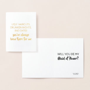 Funny Bridesmaid eller Maid of honor Folierat Kort