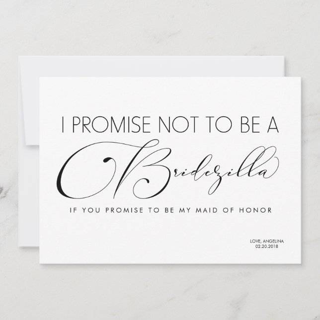 Funny Bridesmaid/Maid of honor BRIDEZILLA Inbjudningar (Framsida)