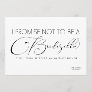Funny Bridesmaid/Maid of honor BRIDEZILLA Inbjudningar