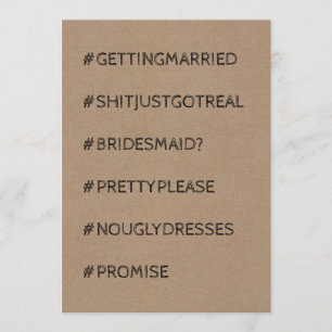Funny Bridesmaid/Maid of honor Frieri Inbjudningar