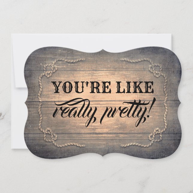 Funny Bridesmaid/Maid of honor Rustic Wood Inbjudningar (Framsida)