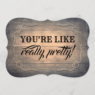 Funny Bridesmaid/Maid of honor Rustic Wood Inbjudningar