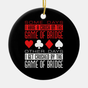 Funny Bridge Player Cruzed by Game Julgransprydnad Keramik
