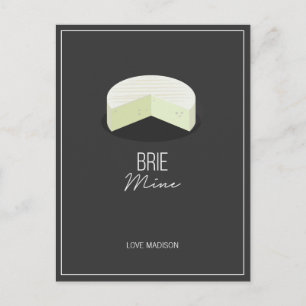 Funny Brie Mine Valentine Kärlek Cheese Postcard Vykort