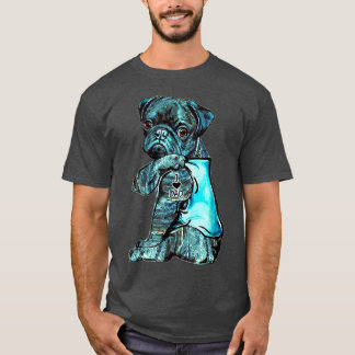 Funny Brindle Pug Hund I Kärlek Pappa Tattoo Brind T Shirt