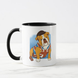 Funny British Bulldog English Flagga Patriotic Mugg
