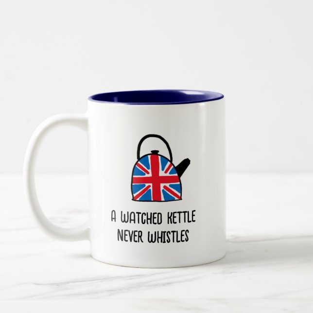 Funny British England Union Jack Kettle Tea Mugg (Vänster)
