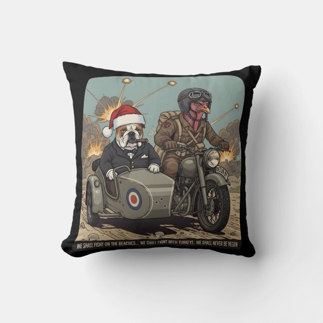 Funny British themed Christmas Kudde (Framsida)