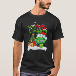 Funny Broccoli Älskare Julafton Lighting Santa Bro T Shirt