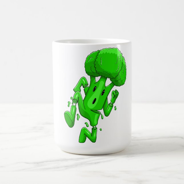 Funny Broccoli Cartoon Kaffemugg (Center)