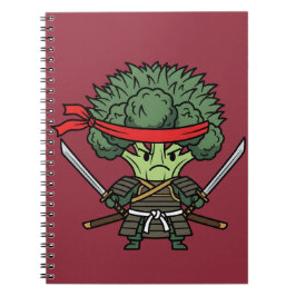Funny Broccoli Samurai Warrior Japanese Art Illust Anteckningsbok