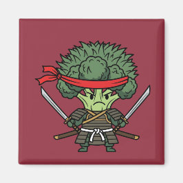 Funny Broccoli Samurai Warrior Japanese Art Illust Magnet