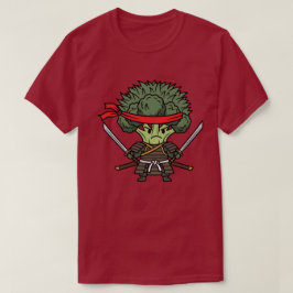 Funny Broccoli Samurai Warrior Japanese Art Illust T Shirt