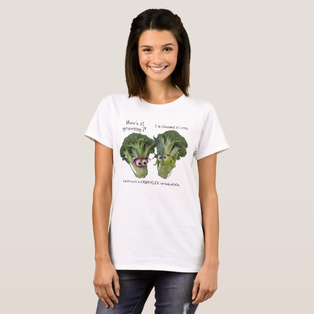 Funny Broccoli Talk T-shirt (Hel framsida)