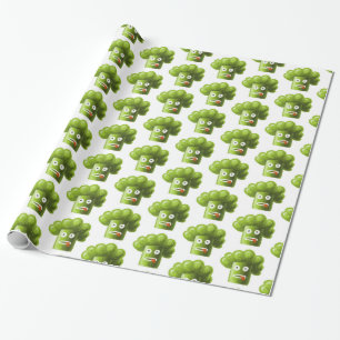 Funny Broccoli Vegetarian Mönster Presentpapper