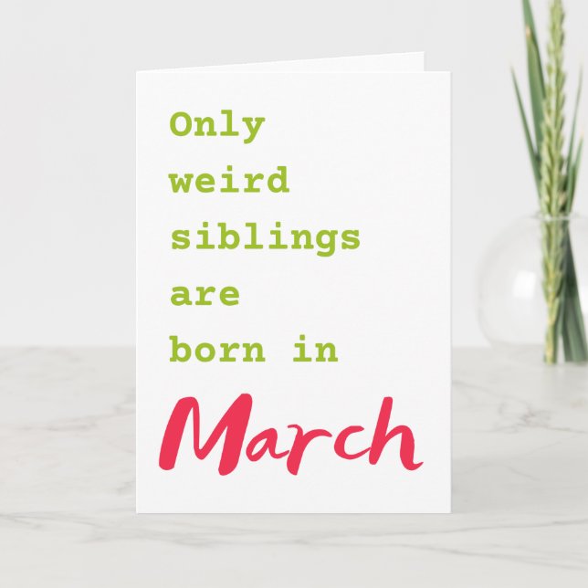 Funny brodersyster Mars födelsedagskort Kort (Framsida)