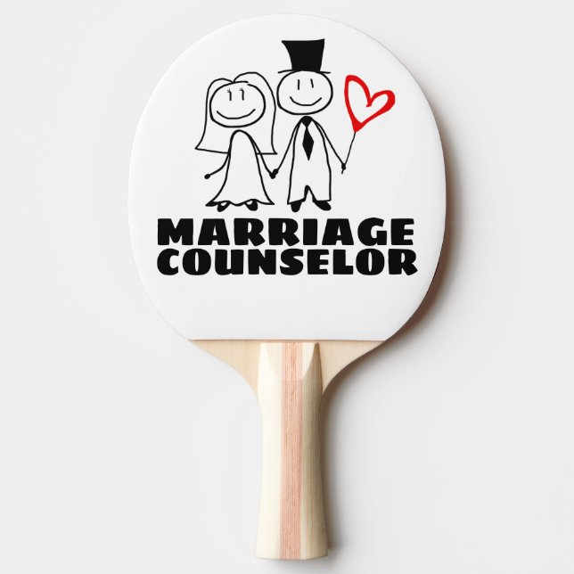FUNNY BRÖLLOP GIFT GIFTERMÅL COUNSELOR PINGISRACKET (Framsidan)