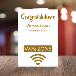 Funny bröllop grattiss WiFi pun bröllop Kort