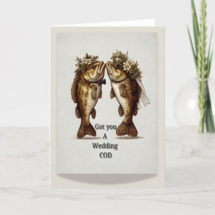 Funny Bröllop-kort "Har You a Bröllop COD" fisk Kort