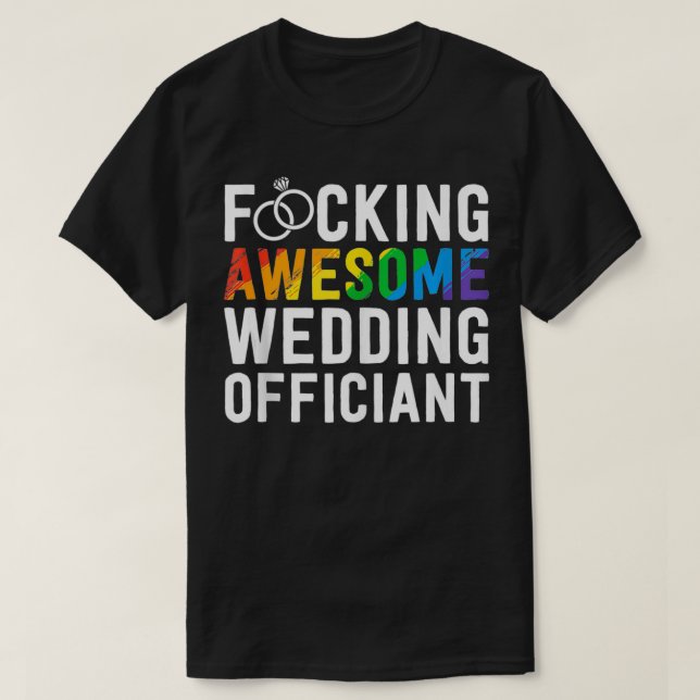 Funny Bröllop-tjänsteman Gift Fantastisk LGBT Gay  T Shirt (Design framsida)
