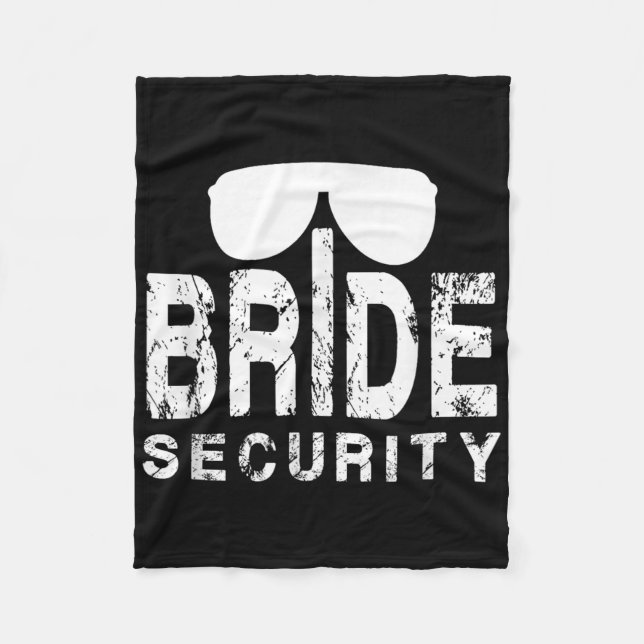 Funny Bröllopsfest Gift Bride Security Ring Beare Fleecefilt (Framsidan)
